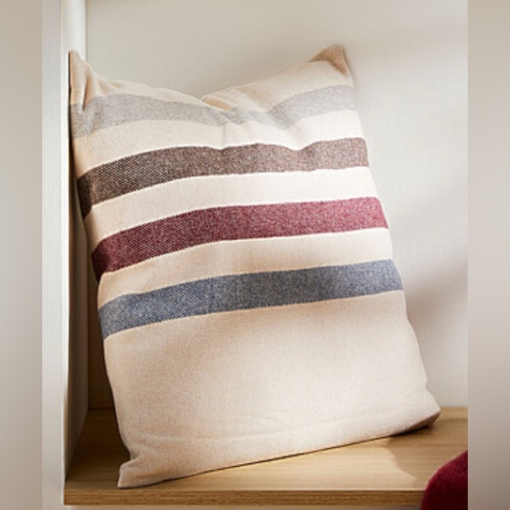 Striped Wool-Blend Throw Pillow